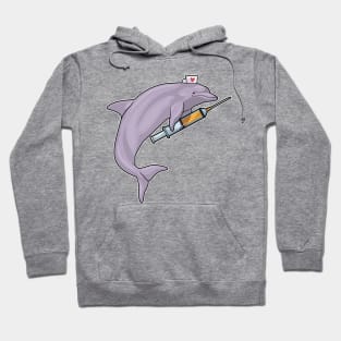 Dolphin as Nurse with Syringe Hoodie